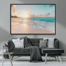 Beach Sunset Wall Art Canvas Print – Framed Ocean Waves