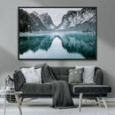 Mountain Lake Wall Art Canvas Print – Framed Toblacher See