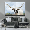 Texas Longhorn Wall Art Canvas Print – Framed Western Rustic