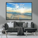Minimalist Seaside Wall Art Canvas Print – Morning Glow