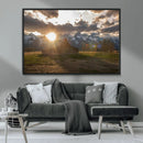 Snowy Peaks Wall Art Canvas Print – Rustic Mountain