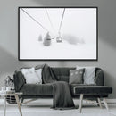 Ski Lift Wall Art Canvas Print – Snowy Alpine Landscape