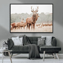 Rustic Nature Wall Art Canvas Print – Stag Woodland Framed