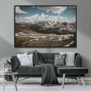 Mountain Landscape Wall Art Canvas Print – Framed Snowy