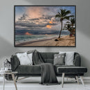 Tropical Storm Wall Art Canvas Print – Framed Moody Beach