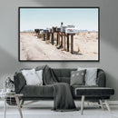Desert Mailboxes Canvas Print – Framed Minimal Western
