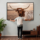 Texas Longhorn Cow Canvas Wall Art, Majestic Bull and Rustic by MyGreatCanvas | Canvas Wall Art Prints | Photo Prints & Wall Decor