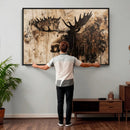 Moose Canvas Wall Art — Rustic Wildlife Painting Print | by MyGreatCanvas | Canvas Wall Art Prints | Photo Prints & Wall Decor