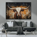 Abstract Longhorn Bull Wall Art Canvas Print – Vintage by MyGreatCanvas | Canvas Wall Art Prints | Photo Prints & Wall Decor