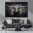 Rustic Longhorn Bull Wall Art Canvas Print – Vintage Western by MyGreatCanvas | Canvas Wall Art Prints | Photo Prints & Wall Decor