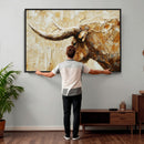 Rustic Longhorn Bull Wall Art Canvas Print – Vintage Western by MyGreatCanvas | Canvas Wall Art Prints | Photo Prints & Wall Decor