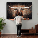 Abstract Longhorn Wall Art Canvas Print – Vintage Western by MyGreatCanvas | Canvas Wall Art Prints | Photo Prints & Wall Decor