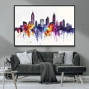 Atlanta Skyline Wall Art Canvas Print – Framed Colorful