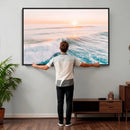 Sunset Surfing Wall Art Canvas Print, Ocean Wave Surfer with by MyGreatCanvas | Canvas Wall Art Prints | Photo Prints & Wall Decor