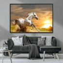 White Horse Running Canvas Sunset Wall Art by MyGreatCanvas | Canvas Wall Art Prints | Photo Prints & Wall Decor