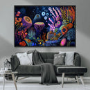 Vibrant Neon Coral Reef Wall Art Canvas Print, Colorful by MyGreatCanvas | Canvas Wall Art Prints | Photo Prints & Wall Decor