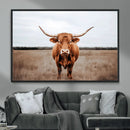 Longhorn Bull Wall Art Canvas Print – Framed Rustic by MyGreatCanvas | Canvas Wall Art Prints | Photo Prints & Wall Decor