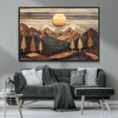 Wooden Mountain Layers Art – Rustic Pine Tree Landscape by MyGreatCanvas | Canvas Wall Art Prints | Photo Prints & Wall Decor