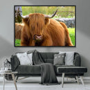 Highland Cow Wall Art Canvas Print, Long Hair Rustic Farm by MyGreatCanvas | Canvas Wall Art Prints | Photo Prints & Wall Decor