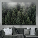 Dense Evergreen Forest Wall Art, Misty Morning Fog, Pine by MyGreatCanvas | Canvas Wall Art Prints | Photo Prints & Wall Decor