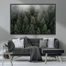 Dense Evergreen Forest Misty Morning Fog Pine Trees Woodland by MyGreatCanvas | Canvas Wall Art Prints | Photo Prints & Wall Decor