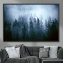 Foggy Evergreen Pines Wall Art – Mist Forest Blue Haze Moody by MyGreatCanvas | Canvas Wall Art Prints | Photo Prints & Wall Decor