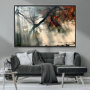 Sunlit Autumn Forest Wall Art – Mist Trees Rays Fog Nature by MyGreatCanvas | Canvas Wall Art Prints | Photo Prints & Wall Decor