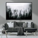 Foggy Pine Forest Canvas Wall Art – Horizontal Black and by MyGreatCanvas | Canvas Wall Art Prints | Photo Prints & Wall Decor
