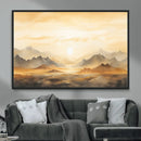 Sepia Color Abstract Mountain Wall Art Canvas Print