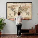 Personalized Custom World Map Wall Art Canvas Print – Travel