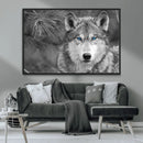 Wild Wolf Blue Eye Wall Art Canvas Print