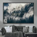 Foggy Pine Forest Wall Art – Framed Black White Nature by MyGreatCanvas | Canvas Wall Art Prints | Photo Prints & Wall Decor
