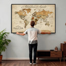Vintage Custom Push Pin Map Print – Custom Adventure Travel