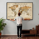 Vintage Custom Push Pin Map Print – Custom Adventure Travel