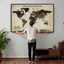 Custom Push Pin World Map Wall Art Canvas Print –