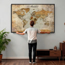 Customized Push Pin World Map Wall Art Canvas Print with by MyGreatCanvas | Canvas Wall Art Prints | Photo Prints & Wall Decor