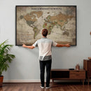 Personalized World Map Wall Art Canvas Print – Custom Push by MyGreatCanvas | Canvas Wall Art Prints | Photo Prints & Wall Decor