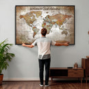 Personalized Vintage Map Wall Art Canvas Print – Custom Push
