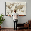 Push Pin World Map Canvas Print – Travel Tracker Wall Art