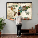 Grunge Personalized World Map Wall Art Canvas Print – Custom by MyGreatCanvas | Canvas Wall Art Prints | Photo Prints & Wall Decor