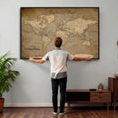 Personalized World Map Wall Art – Custom Framed Push Pin