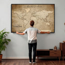 Personalized World Map Wall Art – Customizable Push Pin Map