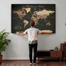 Custom Push Pin World Map Wall Art – Personalized Travel