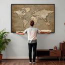 Custom Push Pin Map Canvas Print – Personalized Travel