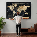 Personalized World Map Wall Art – Custom Framed Push Pin