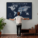 Framed Personalized World Map Custom Travel Memory Gift