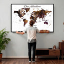 Personalized Vintage World Map Canvas – Custom Framed Push
