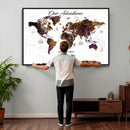 Personalized Vintage World Map Canvas – Custom Framed Push