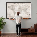 Personalized World Map Canvas Print – Custom Push Pin Travel by MyGreatCanvas | Canvas Wall Art Prints | Photo Prints & Wall Decor