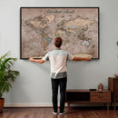 Custom Push Pin World Map Wall Art Canvas Print –